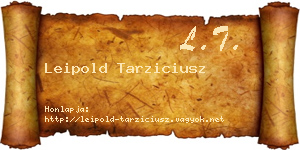 Leipold Tarziciusz névjegykártya